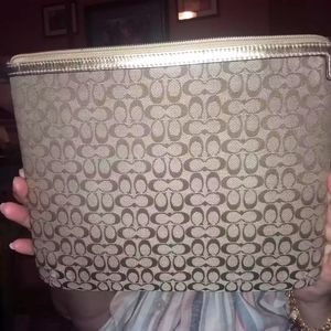 COACH Light Brown Signature iPad/Tablet Padded Sleeve Case-New